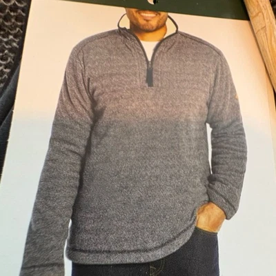 Nuevo con etiquetas Pullover Orvis Para Hombres Brighton 1/4 Cremallera Forrado de Vellón Gris Negro/Blanco XL Foto 1 de 4