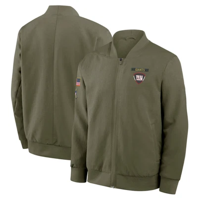 Olive New York 2025 Salute to Service Sideline Therma Sudadera Cremallera Chaqueta Abrigo Foto 1 de 4