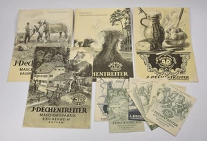 antike LANDWIRTSCHAFT Prospekte J. DECHENTREITER Oldtimer Traktor Geräte Werbung - Bild 1 von 6