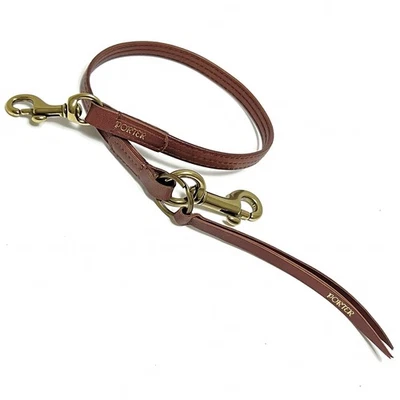 Cartera de cuero Porter cadena con flecos marrón dorado hebilla auténtica usada Foto 1 de 4