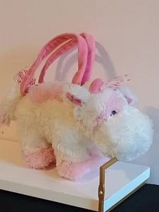 9” Russ Maribell Cow Purse Plush Stuffed Animal With Handles Zipup Heart Feet - Picture 1 of 9