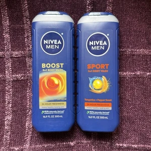 NIVEA UOMO 3-in-1 Body Wash BOOST + SPORT 16,9 oz ogni lotto di 2 - Foto 1 di 2