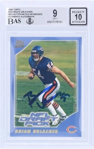 Brian Urlacher Chicago Bears Signed 2000 Topps #383 Beckett 9/10 Rookie Card - Picture 1 of 3