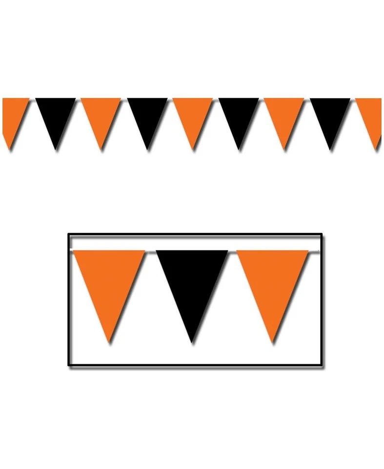 Banderín naranja y negro de tamaño 17" x 30' para Halloween - Beistle Foto 1 de 1