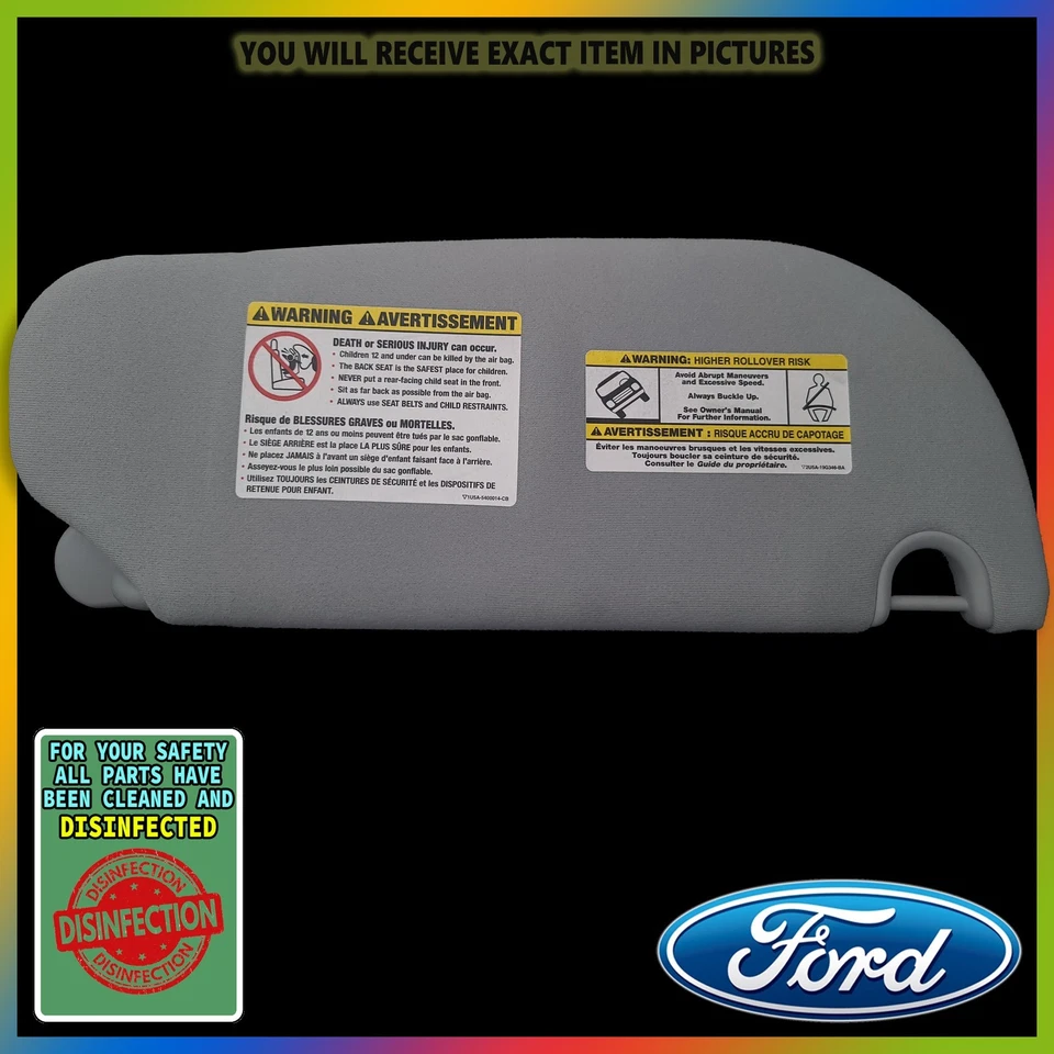 2002-2005 Ford Explorer Mercury Mountaineer Driver Side SUN VISOR LEFT GRAY LH - Image 1 of 4