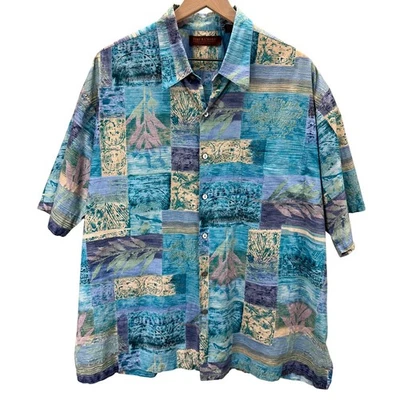 VTG Tori Richard Honolulu Y2K Men's Size XL Hawaiian Shirt Patchwork Cotton Lawn - Image 1 of 4