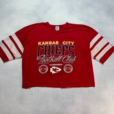 Vintage 90's Kansas City Chiefs Logo 7 Jersey T-Shirt Men's XL Red Cropped NFL - Image 1 of 4