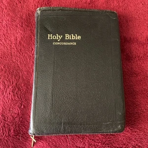 HOLY BIBLE KJV Leather Red Letter Edition Concordance World Publishing Zipper - Imagen 1 de 8