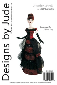 Victorian Stroll Doll Clothes Sewing Pattern for 18.25" Evangeline Ghastly - Picture 1 of 6