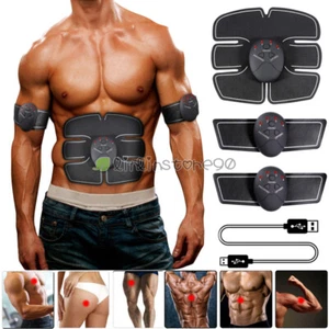 EMS Abs Stimulator Workout Equipment USB Rechargeable Abdomen Strength Training - Picture 1 of 17