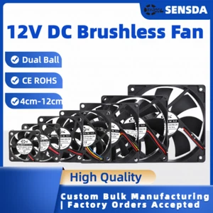 Ventilatore di Raffreddamento 12V DC 4/5/6/7/8/9/12CM 80MM 120MM Doppio Cuscinetto a Sfera, Ventilatore Industriale - Foto 1 di 27