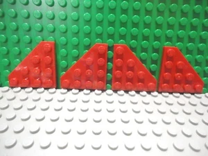 Lego 4 Red 4x4 wedge plate with cut corner wings ship - Picture 1 of 1