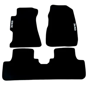 Car Floor Mats For Honda Civic Hatchback Velour Waterproof Black Carpet Liners - Picture 1 of 9
