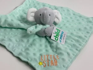 NWT Carters Child Of Mine Little Star Mint Green Elephant Baby Security Blanket - Picture 1 of 7