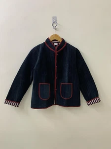 Solid Velvet Quilted Full Sleeves Short Hippie Jacket | Vintage Collared Jacket - Picture 1 of 6