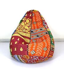 Pouf hippie bohème floral en coton vintage fait à la main Pouf ottoman gitane