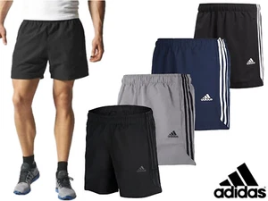 Mens Adidas Essential Shorts Sports Training Gym 3 Stripe Classic Climalite Pant - Picture 1 of 9