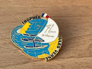 PINS PIN BATEAU BOAT VOILIER TROPHEE JULES VERNE VERSION EGF ENAMEL DORE - Imagen 1 de 1