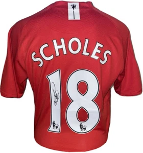 Signed Paul Scholes Manchester United Shirt England 2008 Home - Picture 1 of 6