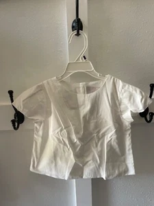 Jacadi Girls 5A/110 cm white short-sleeved blouse - Picture 1 of 6