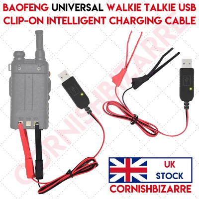 UNIVERSAL USB CHARGER CABLE FOR BAOFENG TYT YAESU KENWOOD RADIO BATTERY - UK STK - Image 1 of 4