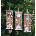 Lot de 3 ornements charme de Noël de ferme rustique neuf avec étiquettes maison étoile flocon de neige