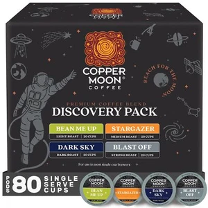 Copper Moon Coffee Pods Variety Pack Light to Dark Roast 80 Count - Picture 1 of 8
