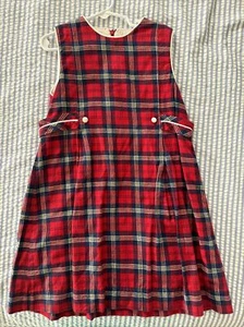 Matching sibling Bella Bliss girls red plaid Christmas dress size 7 - Picture 1 of 3