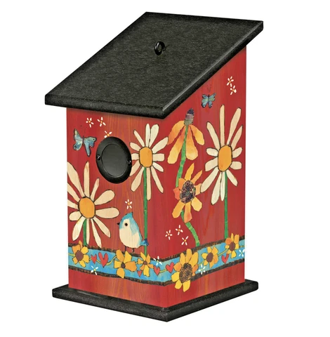 DAISIES & SUNFLOWERS 12" BIRD HOUSE Birding Studio M OUTDOOR ART BH9036 New MINT Cover
