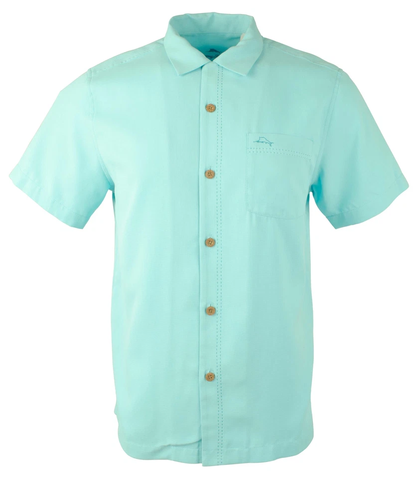 Tommy Bahama Royal Bermuda Silk Blend Camp Shirt Mens S Blue Radiance
