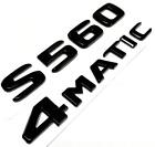 GLOSS BLACK LETTER NUMBER S560+4MATIC REAR TRUNK EMBLEM BADGE NAMEPLATE DECAL /
