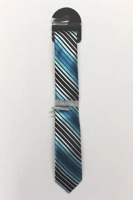 Men's Van Heusen Slim Spinner Neck Tie & Tie Bar Set (5VP63007) Aqua - Image 1 of 3
