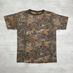 Vintage 90s Camo Real Tree Shirt Size Large Brown Mosquito Michigan Conservation - Picture 1 of 7