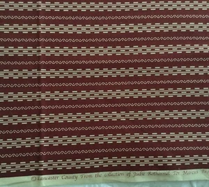 Lancaster County Judie Rothermel Fabric Repro Marcus Red Tan Stripe BTHY - Picture 1 of 3