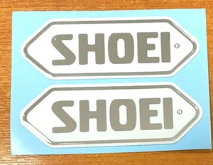 SHOEI stickers - 2 x Chrome on White High Gloss Gel Finish 105mm - Motorcycling - Picture 1 of 1