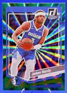 Jaden Hardy #196 2023-24 Panini Donruss Green Laser Holo Mavericks - Picture 1 of 2