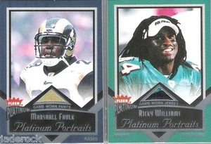 Pantalones usados juego Marshall Faulk 2002 Fleer Platinum Portraits #PP/MF ¡RAROS! - Imagen 1 de 1