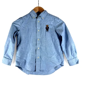 Polo Ralph Lauren Kids Boys Polo Bear Oxford Shirt Sz 5 - Picture 1 of 4