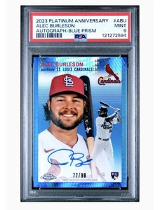 2023 Topps Chrome Platinum Blue Prism Alec Burleson RC Auto Cardinals /99 PSA 9 - Bild 1 von 2