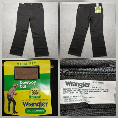 Jeans Wrangler Cowboy Cut 936 Slim Fit Masculino 40x32 Preto 100% Algodão Novo com etiquetas - Imagem 1 de 4