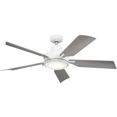 Ventilador de techo Kichler Lighting 330057WH Guardian 54 pulgadas blanco con aspas plateadas Foto 1 de 4