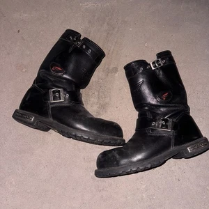 Red Wing 988 Steel Toe Black Leather Motorcycle Riding Boots Mens Size 9.5 - Picture 1 of 9