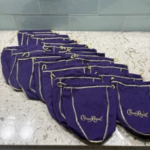 Crown Royal Purple Bags Lot of 15 Drawstring Whiskey Bottle Storage - Picture 1 of 5