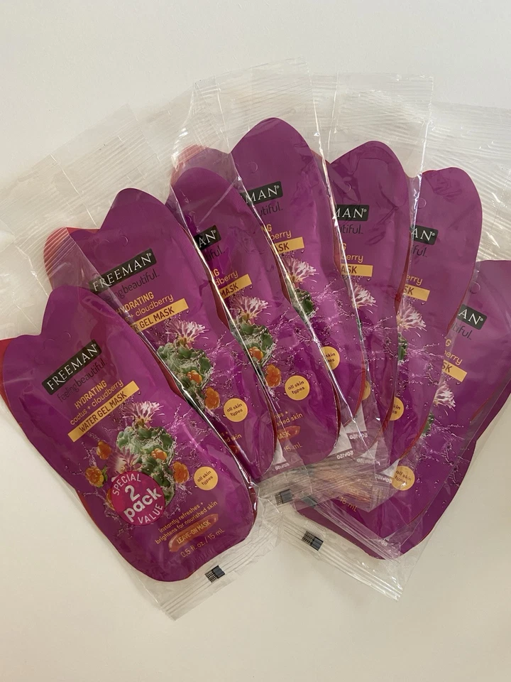 Freeman Pomegranate and Cactus & Cloudberry Revitalising/hydrating Face Masks x7 - Image 1 of 3