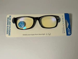 ICU Eyewear Screen Vision Blue Light Filtering Reading Glasses +2.50 Black Turq - Picture 1 of 11