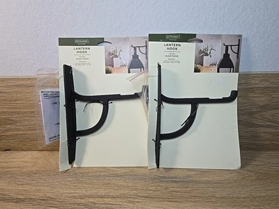 Set Of 2 -- NEW -- Smith & Hawken Lantern Hook-Wall Mount- Black Finish  - Image 1 of 3