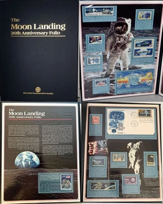 1989 Moon Landing 20th Anniversary Tribute Folio PCS 10X13" with Stamps & Covers - Image 1 of 4