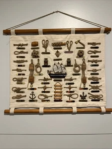 Vintage Cutty Sark 1869 Sailor Knots Sailing Hanging Canvas Scroll Wall Banner - Picture 1 of 11