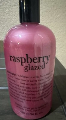 Philosophy Raspberry Glazed Shampoo Shower Gel Bubble Bath 16 oz NEW - Image 1 of 4