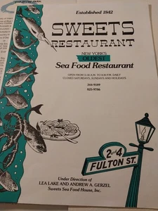 Vintage Dolci Sea Food Ristorante Menu Fulton Street Fish Market NY, circa 1988 - Foto 1 di 15
